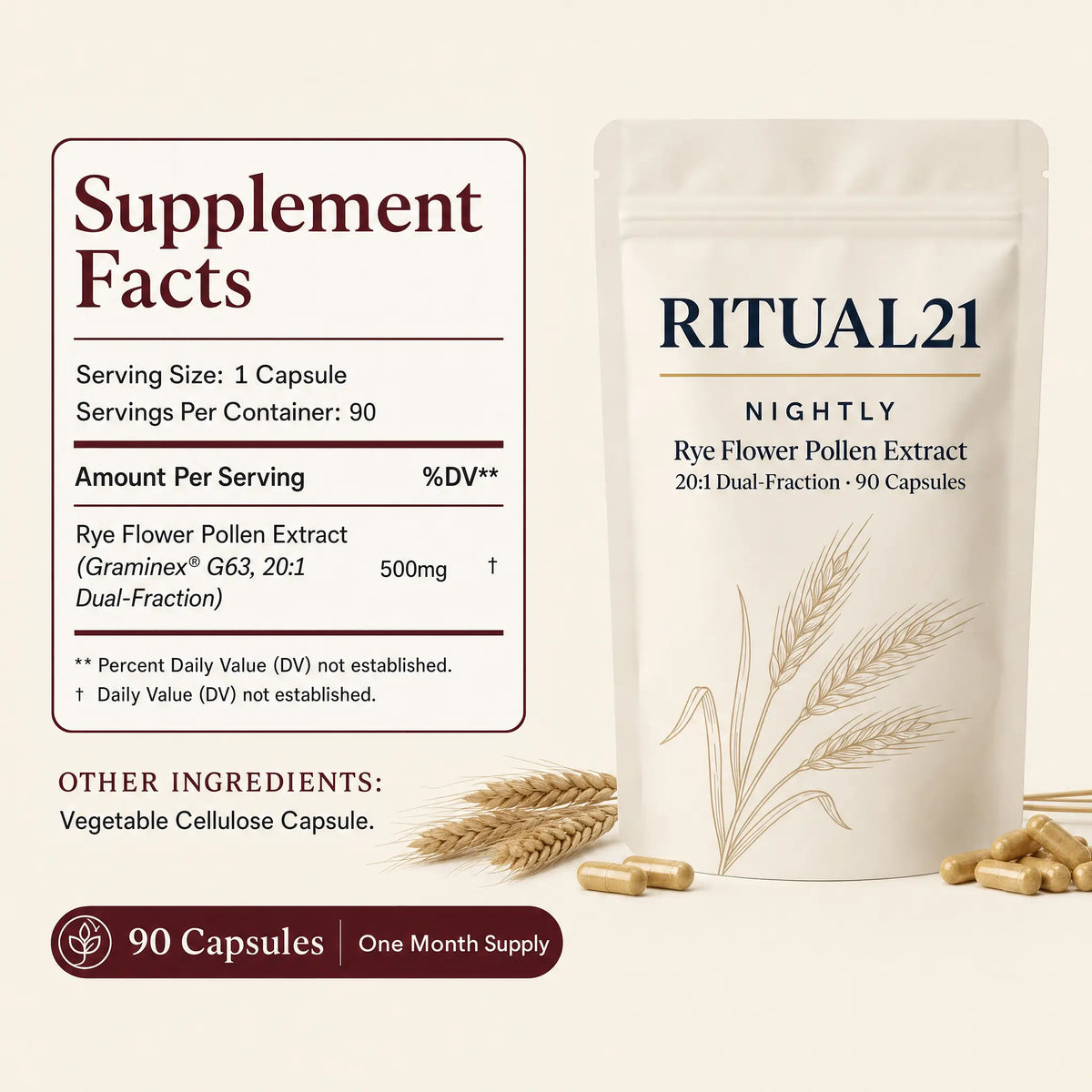 Ritual21 Nightly — Rye Flower Pollen Extract (Graminex G63, 20:1)