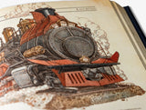 Close-up of the steam locomotive illustration