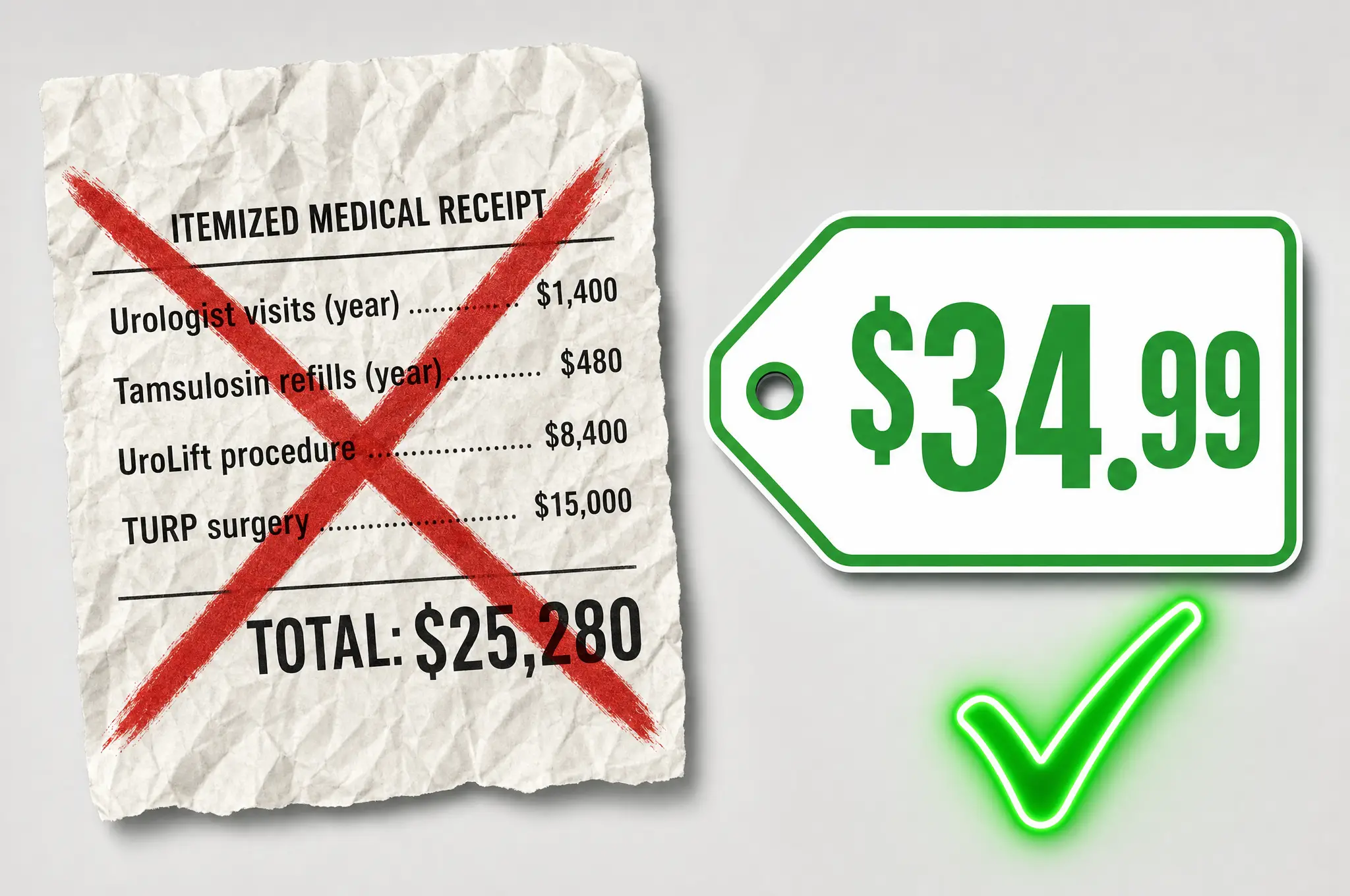 The real cost of the medical route versus $34.99