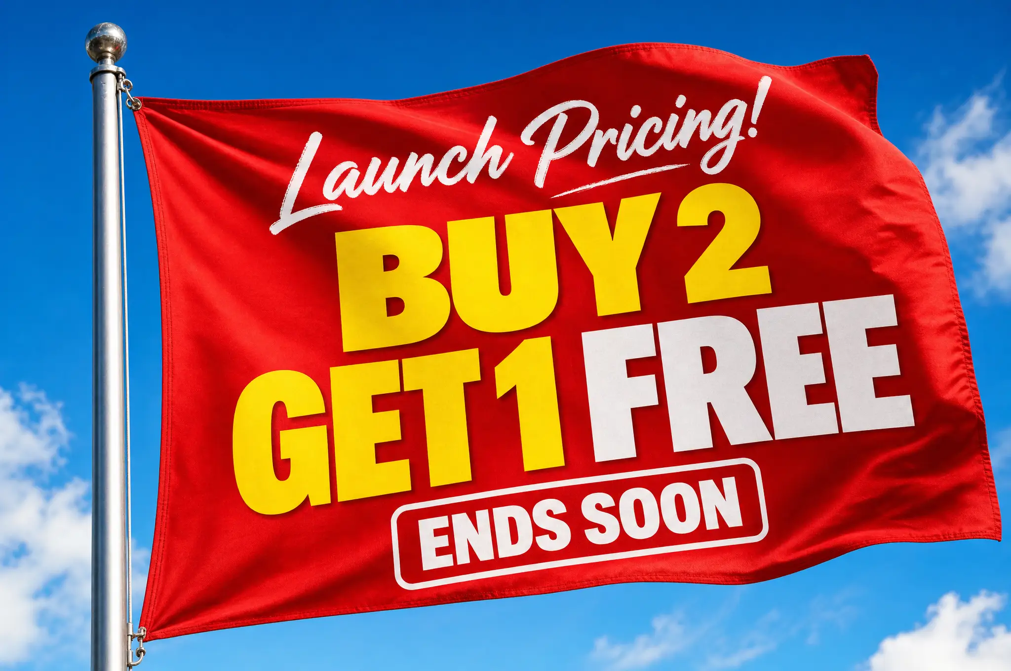 Launch pricing: buy two, get one free