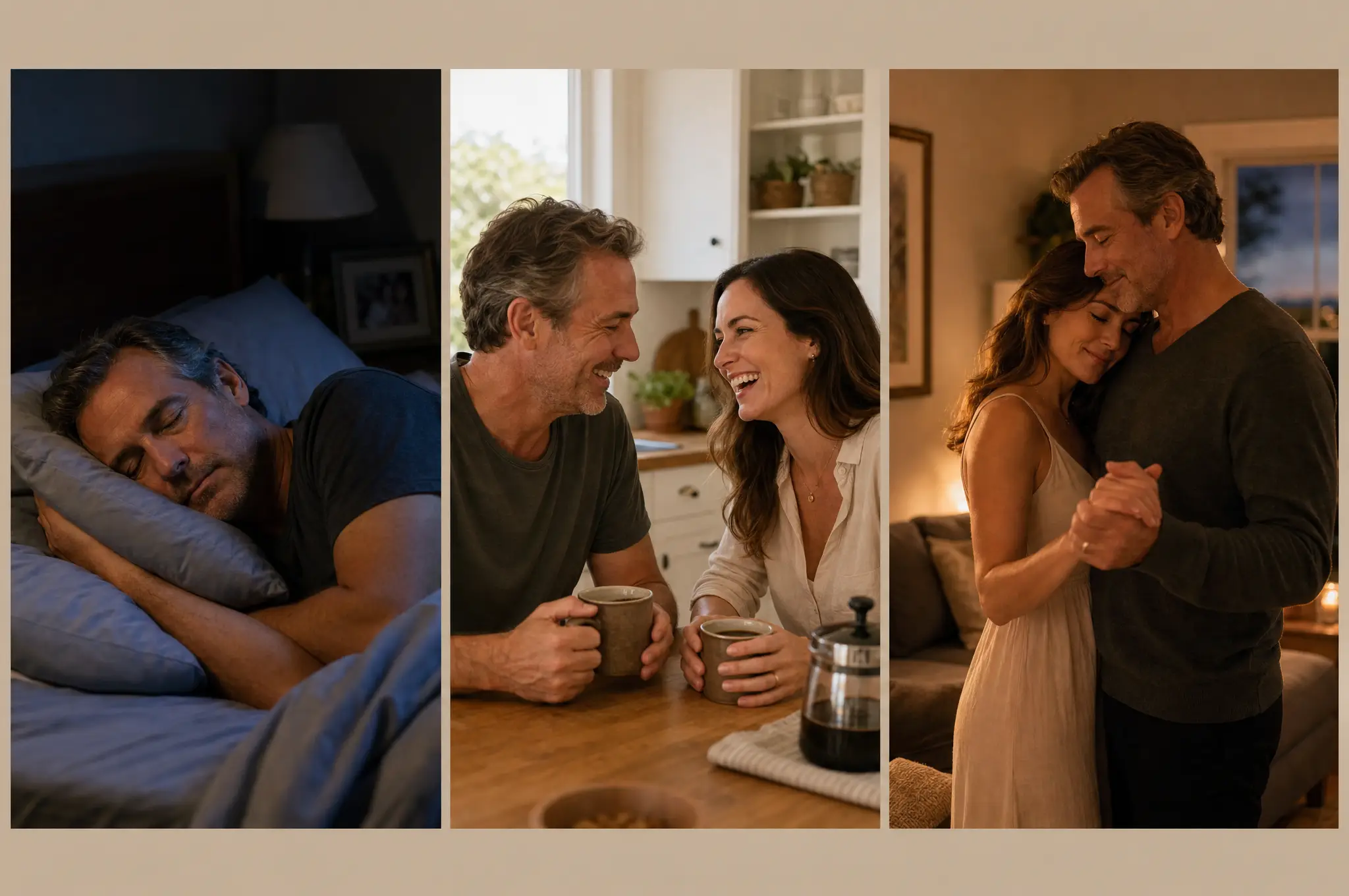 Sleeping through the night, morning coffee together, and dancing in the living room